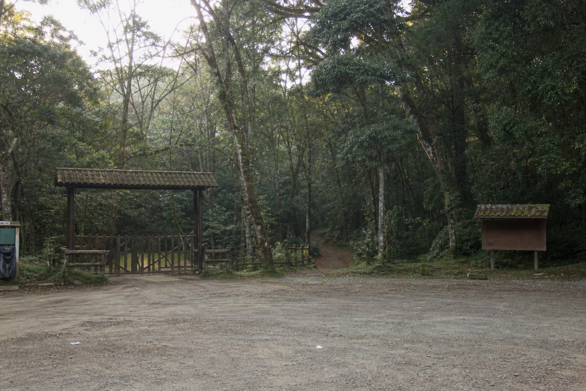 Entrance area of Cerro Verde National Park in early morning light with the volcano trail beginning beyond